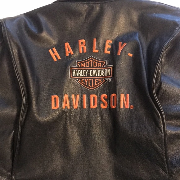HARLEY-DAVIDSON BLACK LEATHER MID-WEIGHT JACKET XL ZIP FRONT W/HD HANGER - Picture 13 of 16